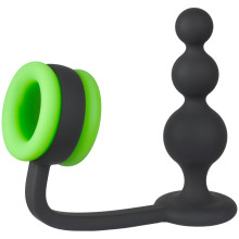 Ouch! Glow in the Dark Beaded Buttplug met Cockring  1