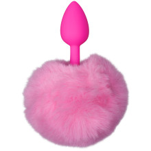 baseks Pink Furry Bunny Tail Buttplug  1